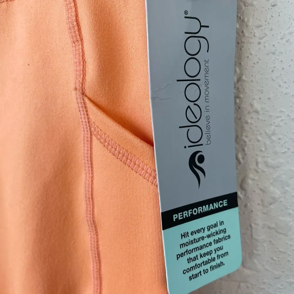 NWT Ideology Melon Ice Orange Cropped Leggings Size S